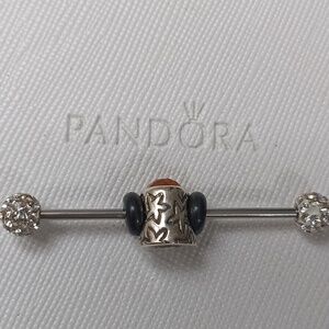 Pandora Vintage 2006 Silver Carnelian Star Thimble Charm